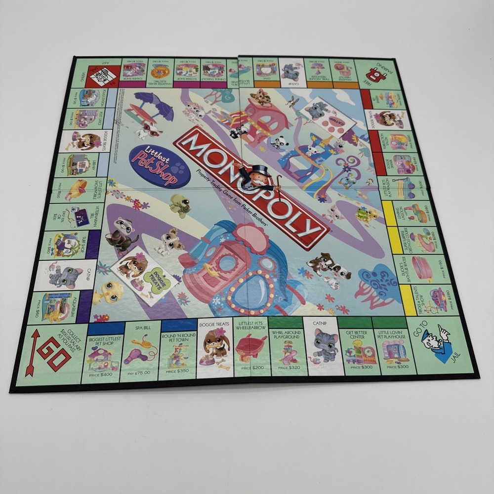 Parker Brothers Monopoly Littlest Pet Shop Replacement Game Board Multicolor